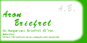 aron briefrel business card